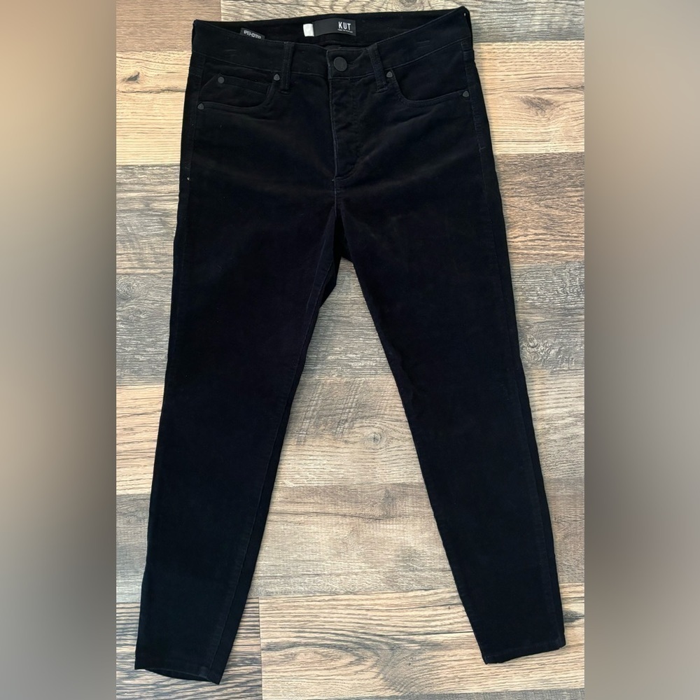 KUT From The Kloth Diana Fab Ab Skinny Black Corduroy Jeans Size 6P